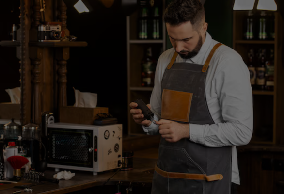 leather barber aprons