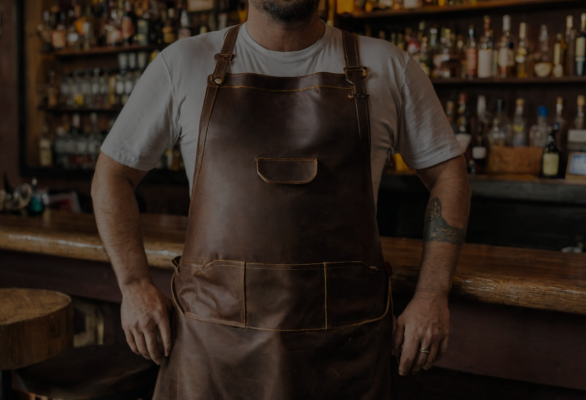 leather bar apron