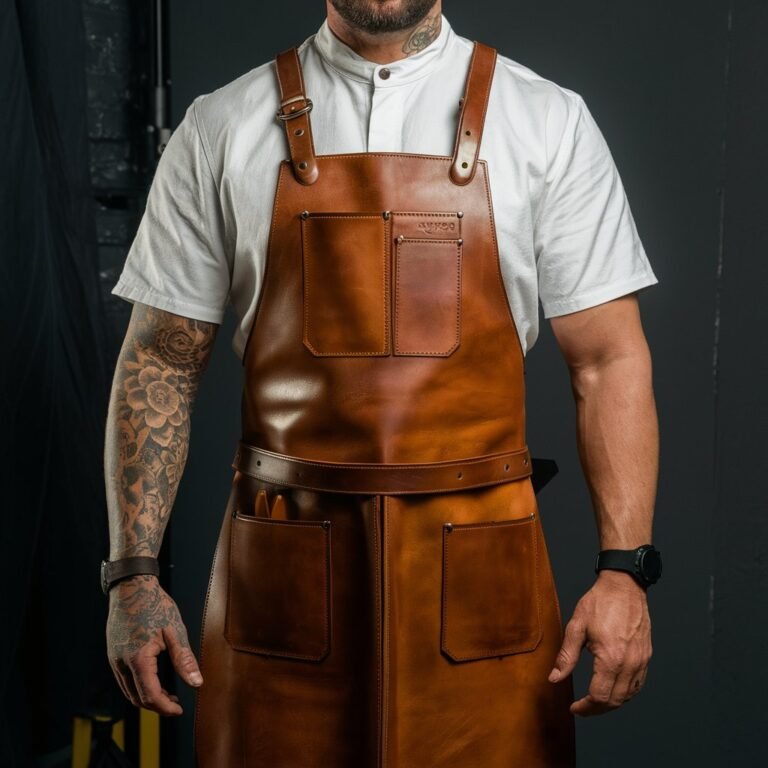 2. dark yellow leather apron