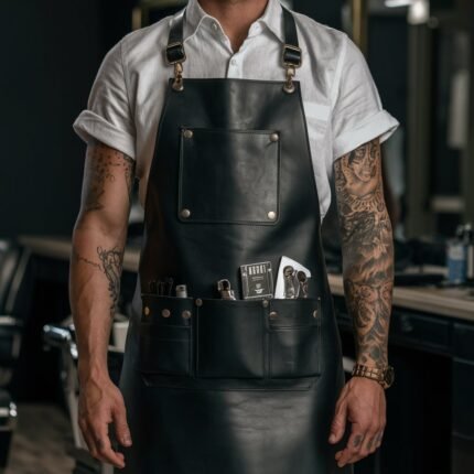 SnipArmor Matt Black Crazy Horse Leather Apron