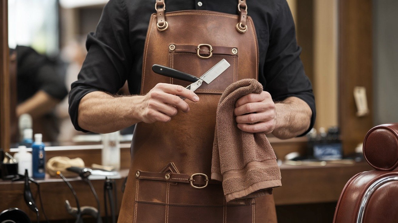 Barber Leather Apron – Interesting Facts, Pros and Strategies for Purchase 3 Barber Leather Apron – Interesting Facts, Pros and Strategies for Purchase