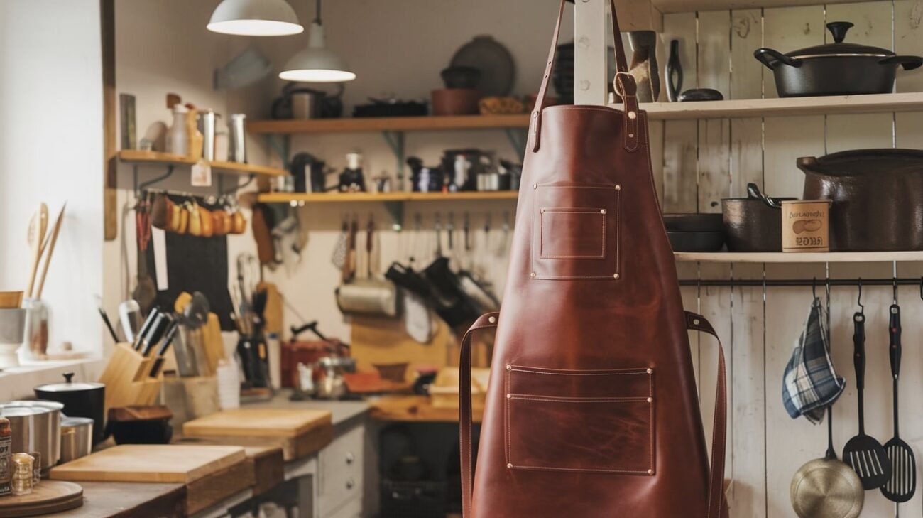 What on earth men's leather shop work kitchen apron ?