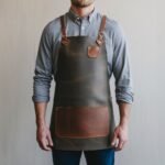 Bishop 1 Pocket Charcoal Cowhide Leather Apron