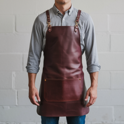 Truman 1 Pocket Maroon Crazyhorse Leather Apron