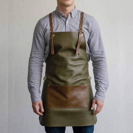 Sawyer 1 Pocket Olive Green Crazyhorse Leather Apron