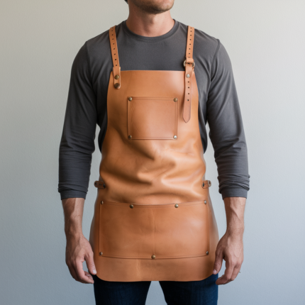 Bram 2 Pockets Tan Crazyhorse Leather Apron