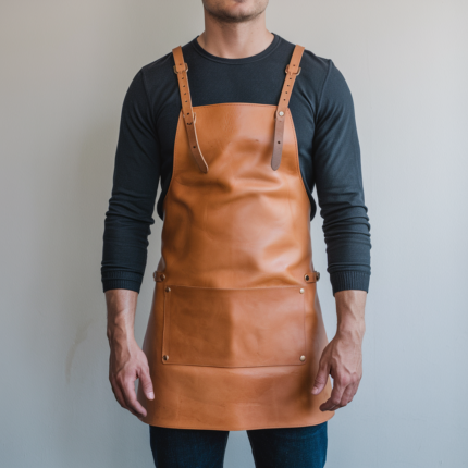 Foster 1 Pocket Tan Crazyhorse Leather Apron