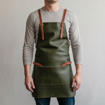 Mason 1 Pocket Green Crazyhorse Leather Apron