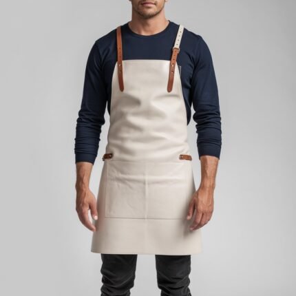 Nash 1 Pocket White Crazyhorse Leather Apron