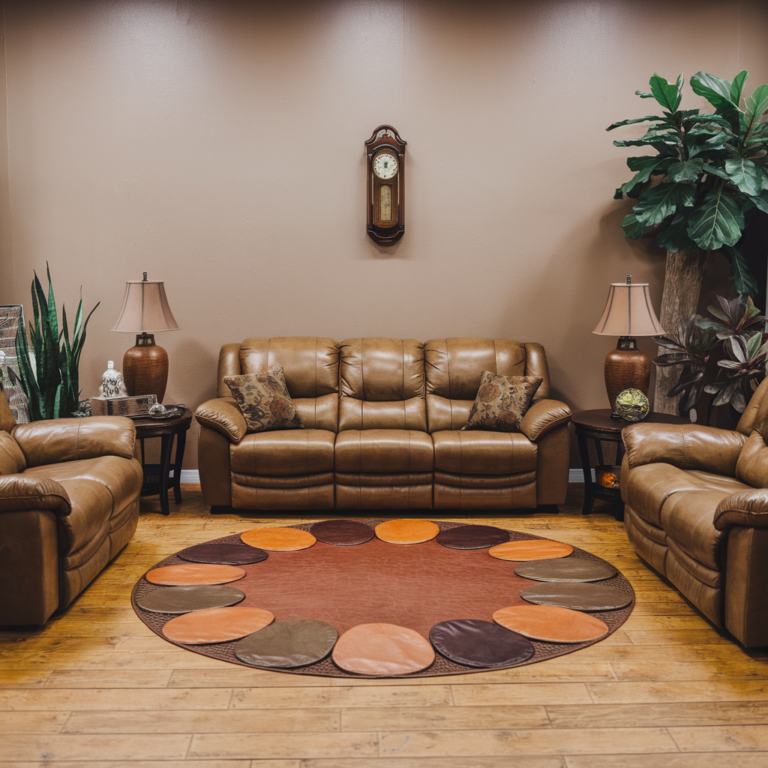 Cozy Home Accent Cowhide Leather Rug