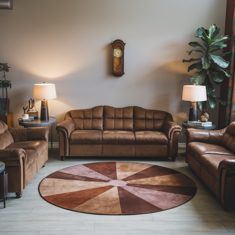 Decorative Interior Touch Suede Leather Rug