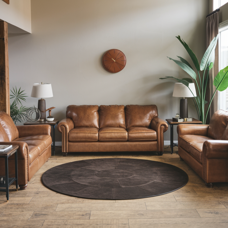 Home Decor Accent Suede Leather Rug