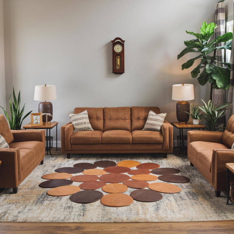 Room Styling Accent Cowhide Leather Rug