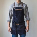 Foster Tailored Navy Goatskin Suede Apron