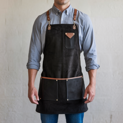Porter Crafted Black Goatskin Suede Apron