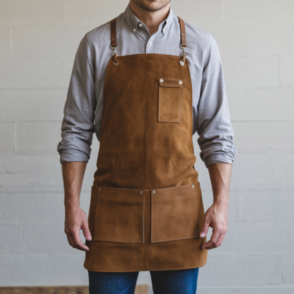 Parker Vintage Brown Goatskin Suede Apron