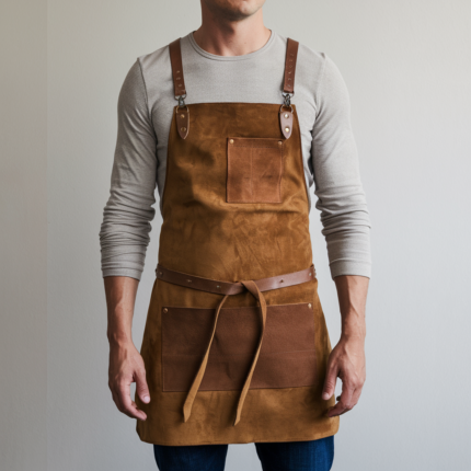 Ellis Custom Brown Goatskin Suede Apron