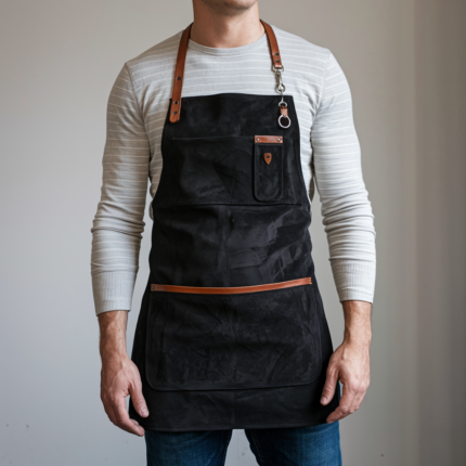 Mason Heritage Black Goatskin Suede Apron