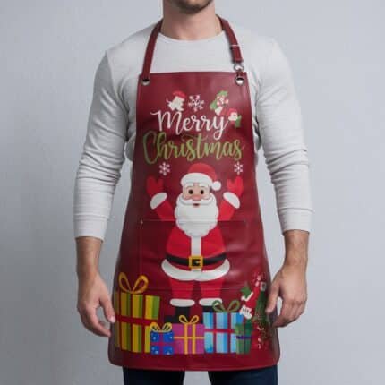 Santa’s Workshop Red Crazy Horse Leather Apron
