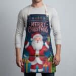Snowflake Stitch Blue Crazy Horse Leather Apron