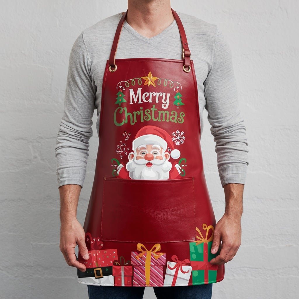 christmas collection 4 Christmas Red Eve Crazy Horse Leather Apron