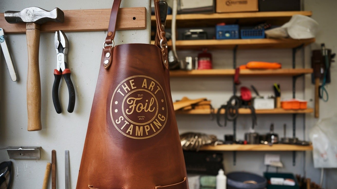 The Art of Foil Stamping on Leather Aprons 2 The Art of Foil Stamping on Leather Aprons