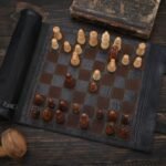 Magnetic Roll-up Leather Chess Set - Customizable Engraving Option for Travel and Gifts