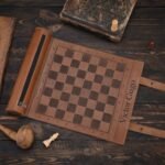 Magnetic Roll-up Leather Chess Set - Customizable Engraving Option for Travel and Gifts - Image 7