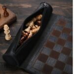 Magnetic Roll-up Leather Chess Set - Customizable Engraving Option for Travel and Gifts - Image 5