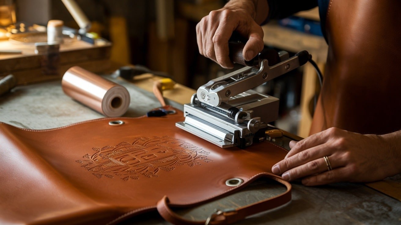 The Art of Foil Stamping on Leather Aprons 1 The Art of Foil Stamping on Leather Aprons