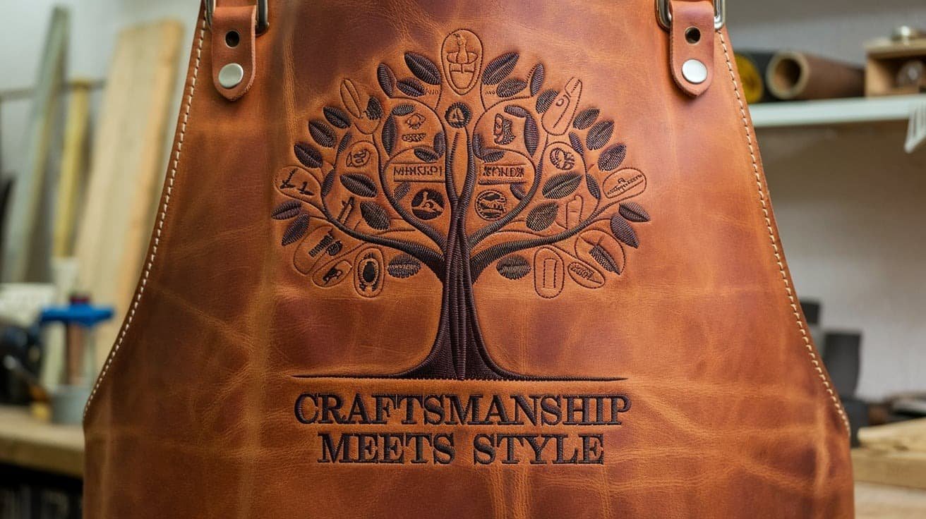 Direct Embroidery on Leather Aprons - Craftsmanship Meets Style 1 Direct Embroidery on Leather Aprons: Craftsmanship Meets Style