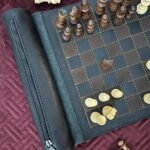 Magnetic Roll-up Leather Chess Set - Customizable Engraving Option for Travel and Gifts - Image 11