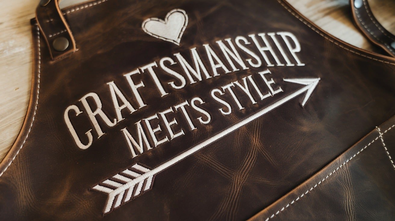 Direct Embroidery on Leather Aprons - Craftsmanship Meets Style 3 Direct Embroidery on Leather Aprons: Craftsmanship Meets Style
