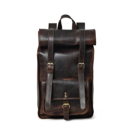 15 Leather Rolltop Backpack for Men-Premium Travel & Laptop Bag2