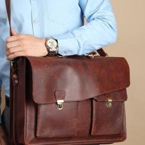 Brown Leather Satchel Messenger Bag - Vintage Laptop Bag for Men 7 Brown Leather Satchel Messenger Bag - Vintage Laptop Bag for Men - Image 8
