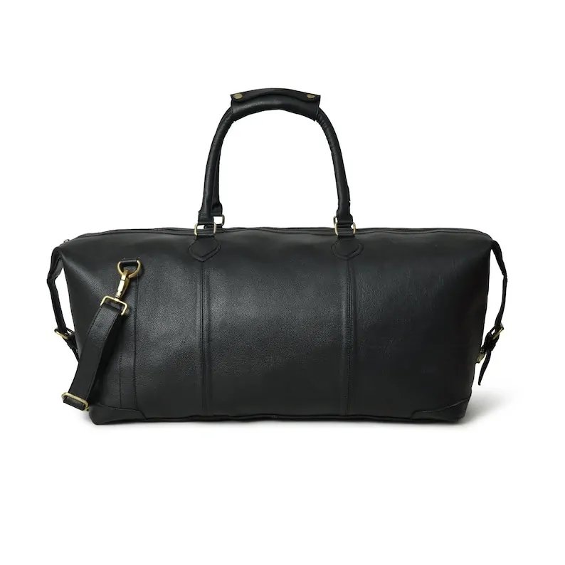 Black Leather 40L Duffle Bag - Custom Weekender Carry-On - Perfect Gift for Him Black Leather 40L Duffle Bag-Custom Weekender Carry-On-Perfect Gift for Him