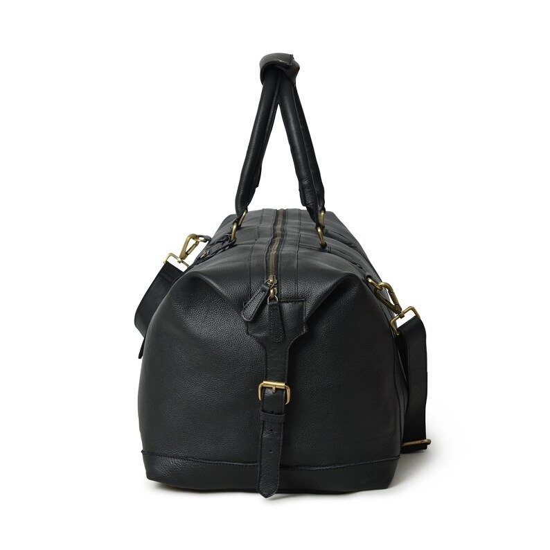 Black Leather 40L Duffle Bag - Custom Weekender Carry-On - Perfect Gift for Him1 Black Leather 40L Duffle Bag-Custom Weekender Carry-On-Perfect Gift for Him