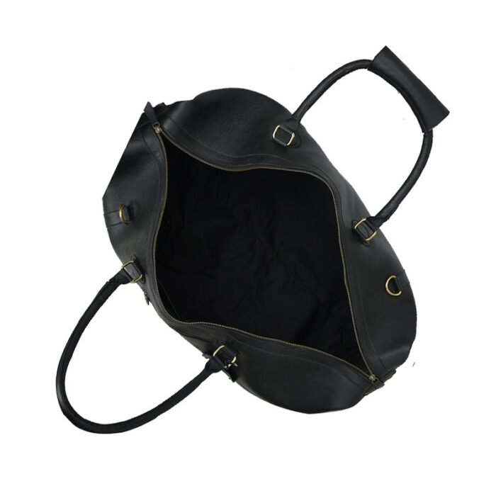 Black Leather 40L Duffle Bag-Custom Weekender Carry-On-Perfect Gift for Him - Image 3