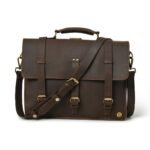 Custom 15” Leather Laptop Messenger Bag