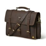 Custom 15” Leather Laptop Messenger Bag