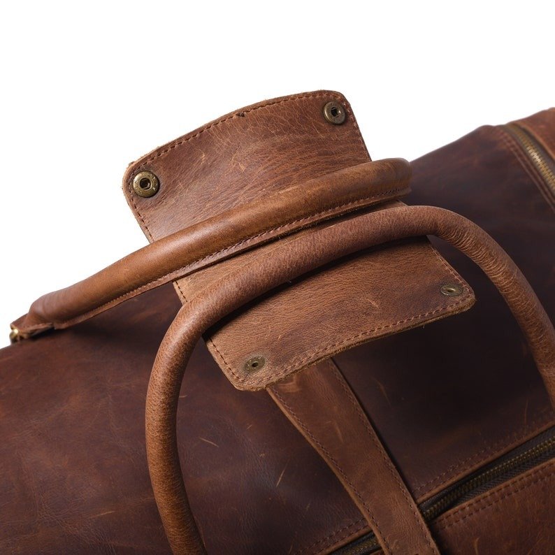 Custom Leather Overnight Bag-Full Grain Leather Weekender & Travel Bag for Men7 Custom Leather Overnight Bag-Full Grain Leather Weekender & Travel Bag for Men