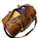 Custom Leather Travel Bag-Brown Men’s Duffle & Gym Bag