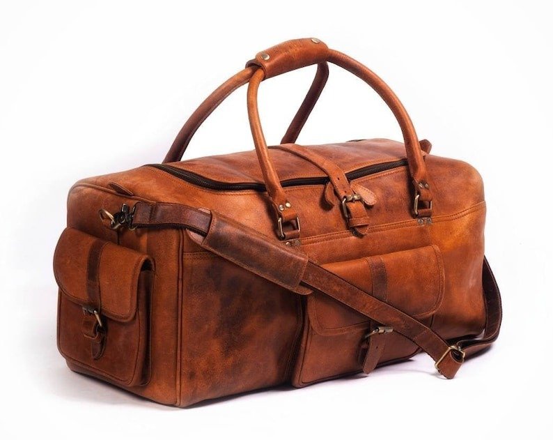Custom Leather Travel Bag-Weekender & Carry-On for Men-Great Christmas Gift Custom Leather Travel Bag-Weekender & Carry-On for Men-Great Christmas Gift