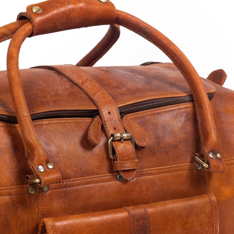 Custom Leather Travel Bag-Weekender & Carry-On for Men-Great Christmas Gift8 Custom Leather Travel Bag-Weekender & Carry-On for Men-Great Christmas Gift