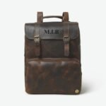 Custom Monogram Leather Backpack-Handmade Laptop Bag for Men & Women