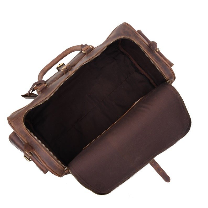 Durable Leather Travel Bag-Custom Retro Weekender for Men & Women0 Durable Leather Travel Bag-Custom Retro Weekender for Men & Women