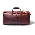Full Grain Leather Duffel Bag–Custom Monogrammed Weekender & Valentine's Day Gift