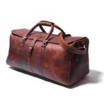 Full Grain Leather Duffel Bag–Custom Monogrammed Weekender & Valentine's Day Gift