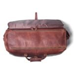 Full Grain Leather Duffel Bag–Custom Monogrammed Weekender & Valentine's Day Gift