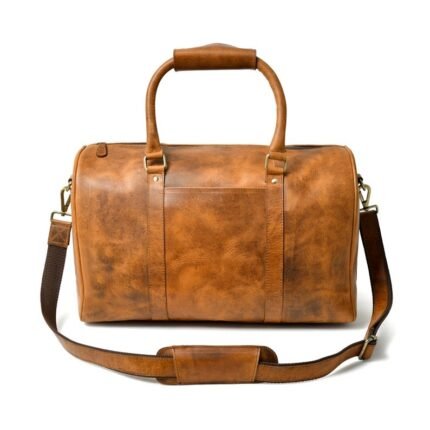 High-Quality Leather Duffel Bag-Brown Gym & Travel Bag-Personalized Gift for Him